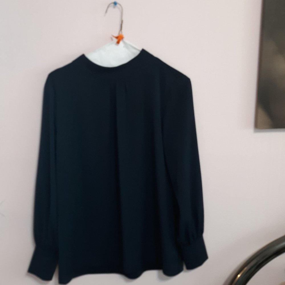 Navy Blue Ann Taylor Factory Shirt, Size Small